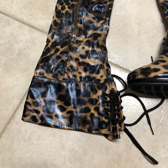 De Blossom Jessica Animal Print Stiletto Heel 6.5 - Picture 2 of 6